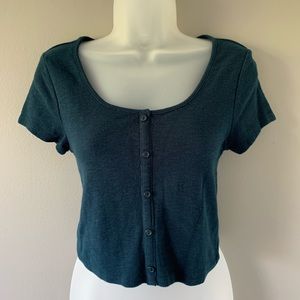Wild Fable Dark Blue Crop Top
